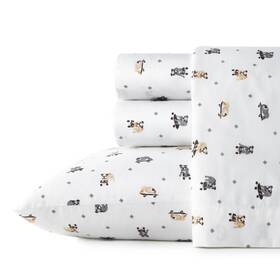 77440509 Poppy & Fritz Full Printed Pattern Percale Cotton Sheet Set Skateboard Bulldog - 77440509 Poppy & Fritz Full Printed Pattern Percale Cotton Sheet Set Skateboard Bulldog -