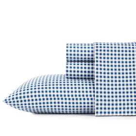79543559 Poppy & Fritz And 200tc Cotton Percale 3pc Sheet Set Elastic Navy Gingham