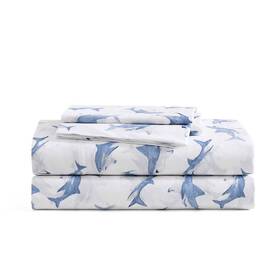 Poppy & Fritz 94810748 And Queen Sheet Set Shark Attack Blue