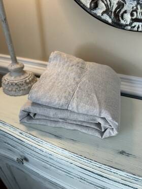 1481951 Pottery Barn Belgian Flax Linen Hemstitch Flat Sheet Only - Full Preowned