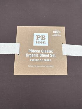 1631548 Pottery Barn Teen Dorm Twin Xl Classic Sheet Set 100% Organic Cotton Chocolate