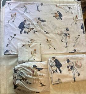 2311418 Pottery Barn 4 Pc Kids Vintage Baseball 100% Organic Cotton Full Size Sheet Set 2311418 Pottery Barn 4 Pc Kids Vintage Baseball 100% Organic Cotton Full Size Sheet Set