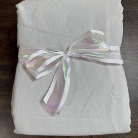 2719608 Pottery Barn New Belgian Flax Linen Hemstitch Sheet Set Full Soft Gray