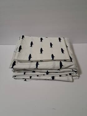 3451791 Pottery Barn Kids Shark Full Sheet Set Fitted Flat Tropical Beach 2 Pillow Cases