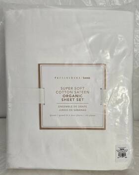 3714877 Pottery Barn Teen Super Soft Cotton Sateen Organic Queen Sheet Set Of 4 White 3714877 Pottery Barn Teen Super Soft Cotton Sateen Organic Queen Sheet Set Of 4 White
