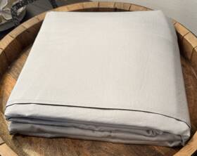 3821535 Pottery Barn Essential 300 Thread Cotton Sateen King Flat Sheet Gray Mist