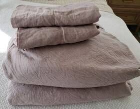 4046588 Pottery Barn Belgian Flax Linen 4-piece Sheet Set Dark Queen Pink 4046588 Pottery Barn Belgian Flax Linen 4-piece Sheet Set Dark Queen Pink
