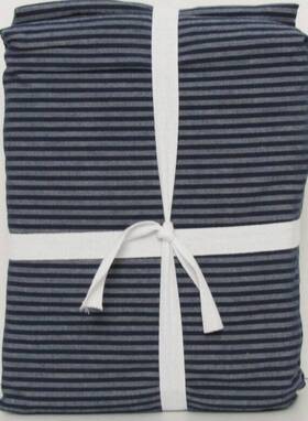 407138 Pottery Barn Boxter Stripe Organic Sheet Set Twin/twin Xl Navy Light Gray Nwt