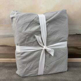 4118676 Pottery Barn 400-thread-count Organic Percale Fitted Sheet King Gray Mist Read