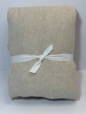 4140528 Pottery Barn Euro Flax Linen Cotton King Fitted Sheet And 2 Kng Pillowcase Oatmeal