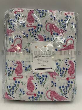 4285871 Pottery Barn Teen Roller Rabbit Garden Cheetah Sheet Set Pink Twin Xl #h41d