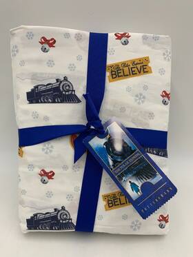 5166113 Pottery Barn The Polar Express Train Percale Sheet Set 3 Pcs Twin #a1306