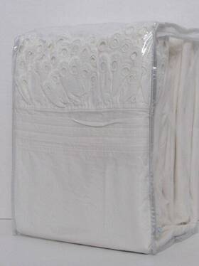 5489865 Pottery Barn Teen Loveshack Fancy Eyelet Ruffle Queen Sheet Set Ivory New