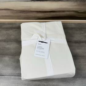 6302575 Pottery Barn 400-thread-count Organic Percale Sheet Set Queen Classic Ivory Nwt