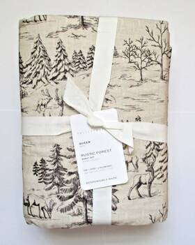7968966 Pottery Barn Rustic Forest Cotton Percale Queen Sheet Set Deer Cabin Winter 7968966 Pottery Barn Rustic Forest Cotton Percale Queen Sheet Set Deer Cabin Winter