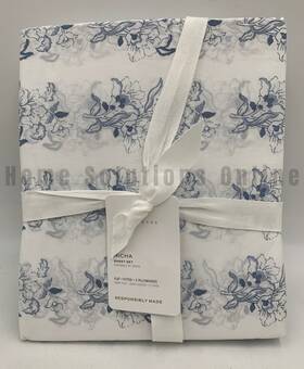 8804230 Pottery Barn Micha Floral Cotton Sheet Set White Queen #b8021 8804230 Pottery Barn Micha Floral Cotton Sheet Set White Queen #b8021