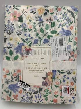 9699129 Pottery Barn Teen Rifle Paper Co Bramble Fields Sheet Set 4 Pc White Queen #r5