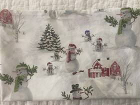 980772 Pottery Barn Snowman Organic Cotton Percale Sheet Set Twin/twin Xl 200tc