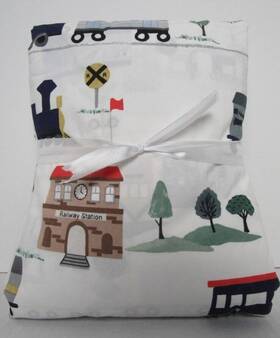 236999 Pottery Barn Kids Train Organic Sheet Set Twin Size Multicolor New