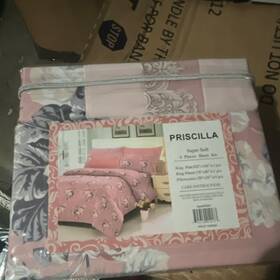 Bamboo1800 Priscilla Collection Bamboo 1800 King Sheet Set Pink Floral Wrinkle Free Bamboo1800 Priscilla Collection Bamboo 1800 King Sheet Set Pink Floral Wrinkle Free
