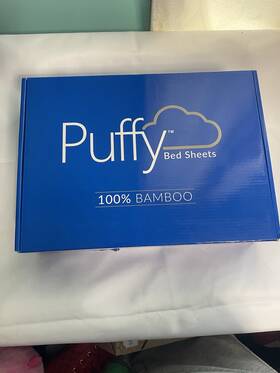 Puffy.com 682131759509 Natural 100% Bamboo Queen Polar Gray Bed Sheets Set Brand New