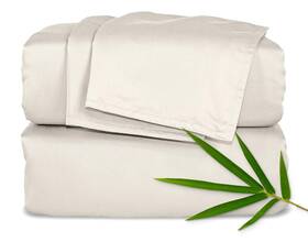 Pure Bamboo 810087951382 King Sheets Genuine 100% Organic Viscose Derived Creme
