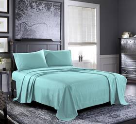 Pure Bedding 735632942878 Twin Sheet Set 4-piece Aqua Hotel Luxury 1800 Brushed Microfibe