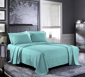 Pure Bedding 812096032977 Bed Sheets - King Sheet Set 4-piece Aqua Hotel Luxury 1800 Brushed Micro