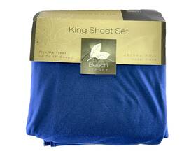 Pure Beech Jersey 807000105984 Knit Sheet Set Fits Mattress Up To 15 Inch Deep King Navy Pure Beech Jersey 807000105984 Knit Sheet Set Fits Mattress Up To 15 Inch Deep King Navy