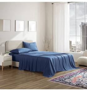 Mo400shsl Pure Beech Tencel Modal Sateen Sheet Set From Bed Bath And Beyond New Queen Navy
