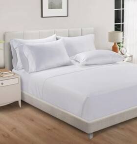 Pure Earth 840380937530 Organic 100% Cotton 6pcs Bed Sheet Set Queen White