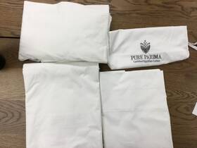 655194 Pure Parima Ultra Percale Queen Sheet Set In White 100% Egyptian Cotton-final Sale