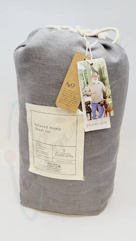 Purecare 782717113364 Dr. Andrew Weil Agcl Relaxed 100% Hemp King Sheet Set Stone Gray
