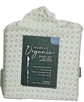 1796241 Purely Organic 300 Thread 6-piece 100% Cotton Sheet Set -queen-sierra-po 1796241 Purely Organic 300 Thread 6-piece 100% Cotton Sheet Set -queen-sierra-po