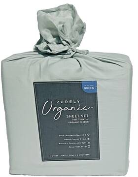 Purely Organic 887719266473 300 Tc 6-piece 100% Turkish Cotton Queen Sheet Sage Green Purely Organic 887719266473 300 Tc 6-piece 100% Turkish Cotton Queen Sheet Sage Green