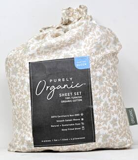 Purely Organic 887719266497 300 Tc 6 Pc Turkish Cotton Queen Sheet Set Torin Floral Purely Organic 887719266497 300 Tc 6 Pc Turkish Cotton Queen Sheet Set Torin Floral