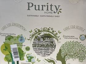 Purity 903062030607 Home Solid 400 Thread Count Twin Sheet Set 3 Pieces Bedding New