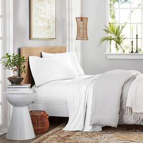 81549063 Purity Home Full 400 Thread Count Ultimate Percale Cotton Solid Sheet Set White