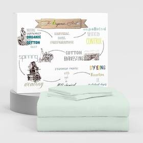 Purity Home 903062031604 Queen Cotton Percale Sheet Set 4 Pcs 300 Tc. Ivory. Cooling. 16 Inch Pocket
