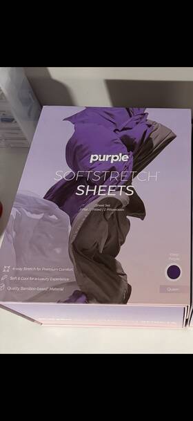 10-38-22847 Purple Softstretch Sheets Queen Deep Sheet Set Stretchy Bamboo Soft