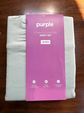 10-38-23013 Purple Brand Complete Comfort Flex Cotton Sheet Set - Mint Green Queen Size