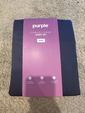 10-38-23016 Purple Brand Complete Comfort Flex Cotton Sheet Set - Sweet Cream King Size 10-38-23016 Purple Brand Complete Comfort Flex Cotton Sheet Set - Sweet Cream King Size