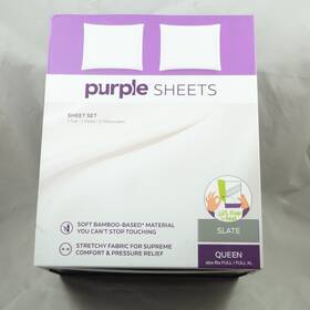 Purple 815068012823 Mattress Brand Slate Full / Xl Queen Bamboo Sheet Set Purple 815068012823 Mattress Brand Slate Full / Xl Queen Bamboo Sheet Set