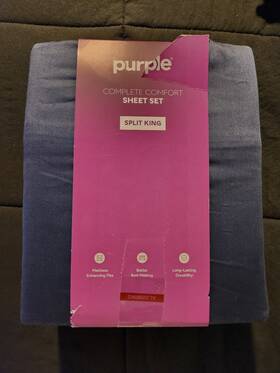 Purple 815068017125 Mattress Complete Comfort 5 Pc Split King Sheet Set New