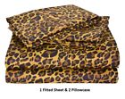 Pv-ss-18 Pcs Sheet Set Leopard Print Short Queen Egyptian Cotton Tc