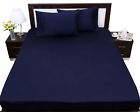 Pv-st-18 Sheet Set King Size Navy Blue Solid Cotton Thread Count