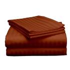 Pv-ws-18 Pcs Sheet Set Brick Red Stripe Queen Size Cotton Inch