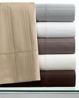 600t-brown Queen Egyptian Sheet- Cotton Extra 100 Collection Hotel Deep Flat