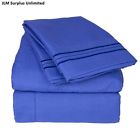 Queen Sheet Microfiber Deep Bed 4-pc Prices Thread Luxury Count Pockets Royal 1500 Blue