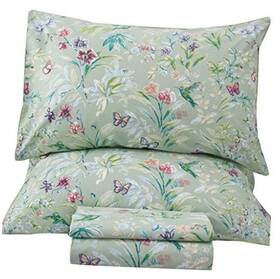 170601-egyptsheet-r-king Queens House Floral Size Sheet Sets - Flower Bird Butterfly Print Botanical King Green